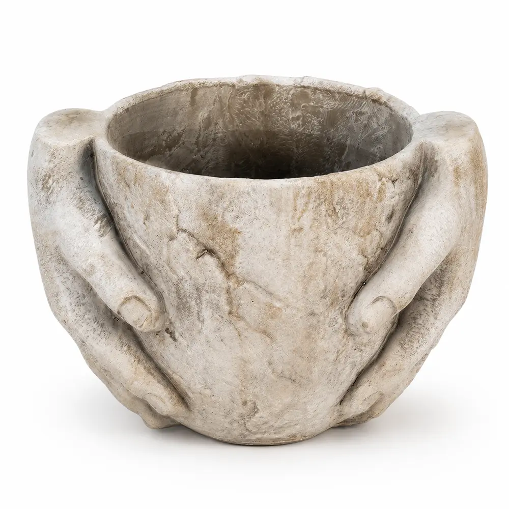 Blumentopf Stein Hände