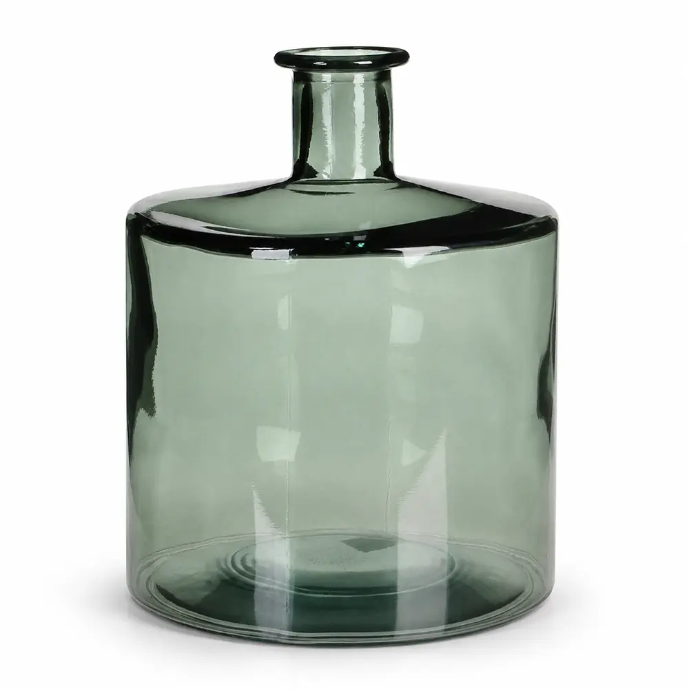 Flaschenvase Breit Grau/Grün