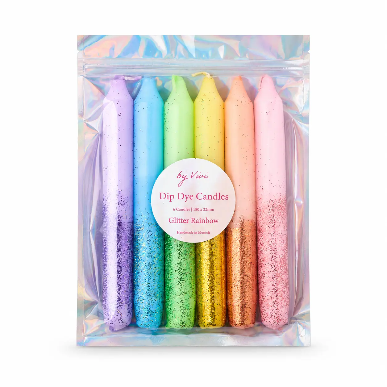 Stabkerzen Bunt Glitzer Kerzen Set