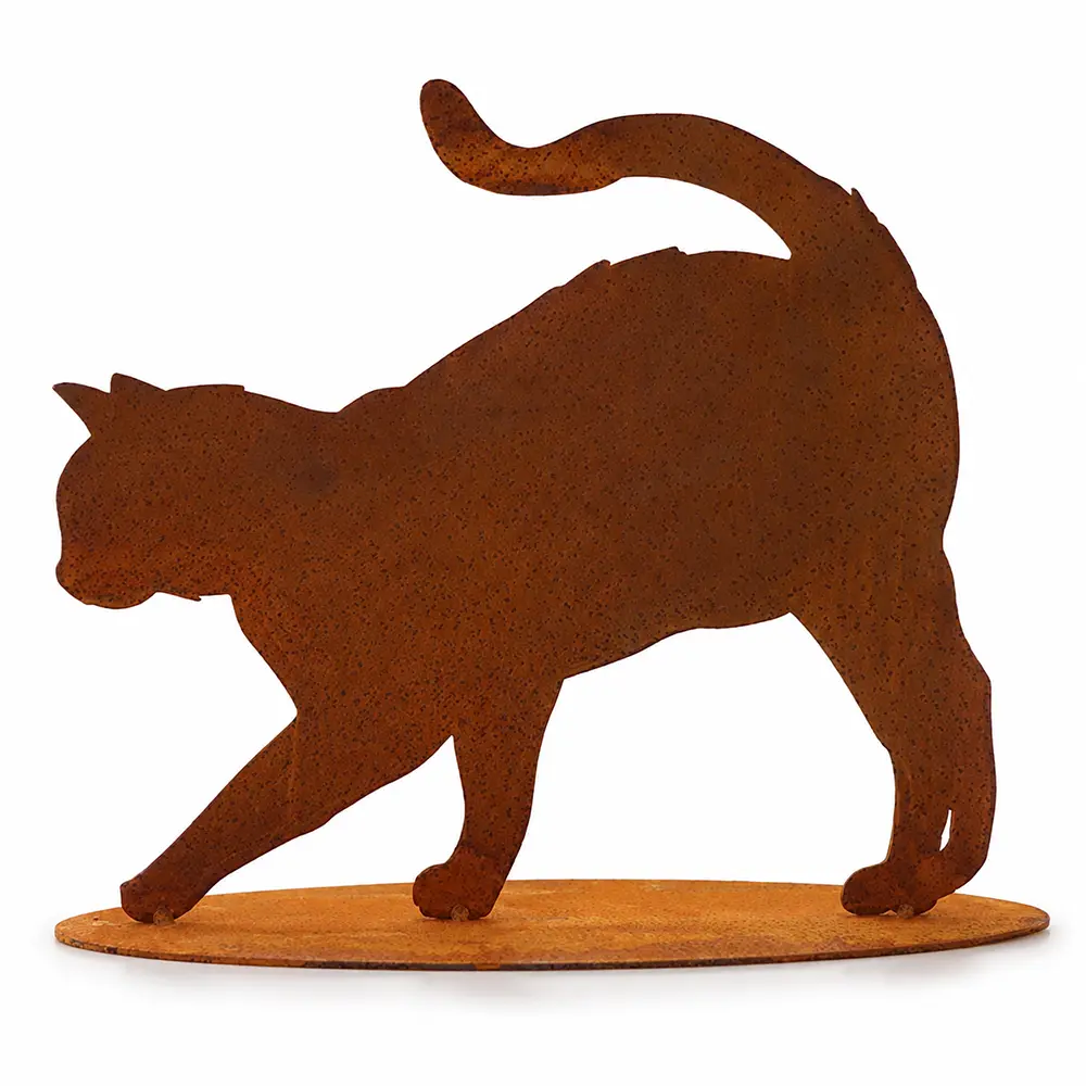 Gartenfigur Rostig Katze