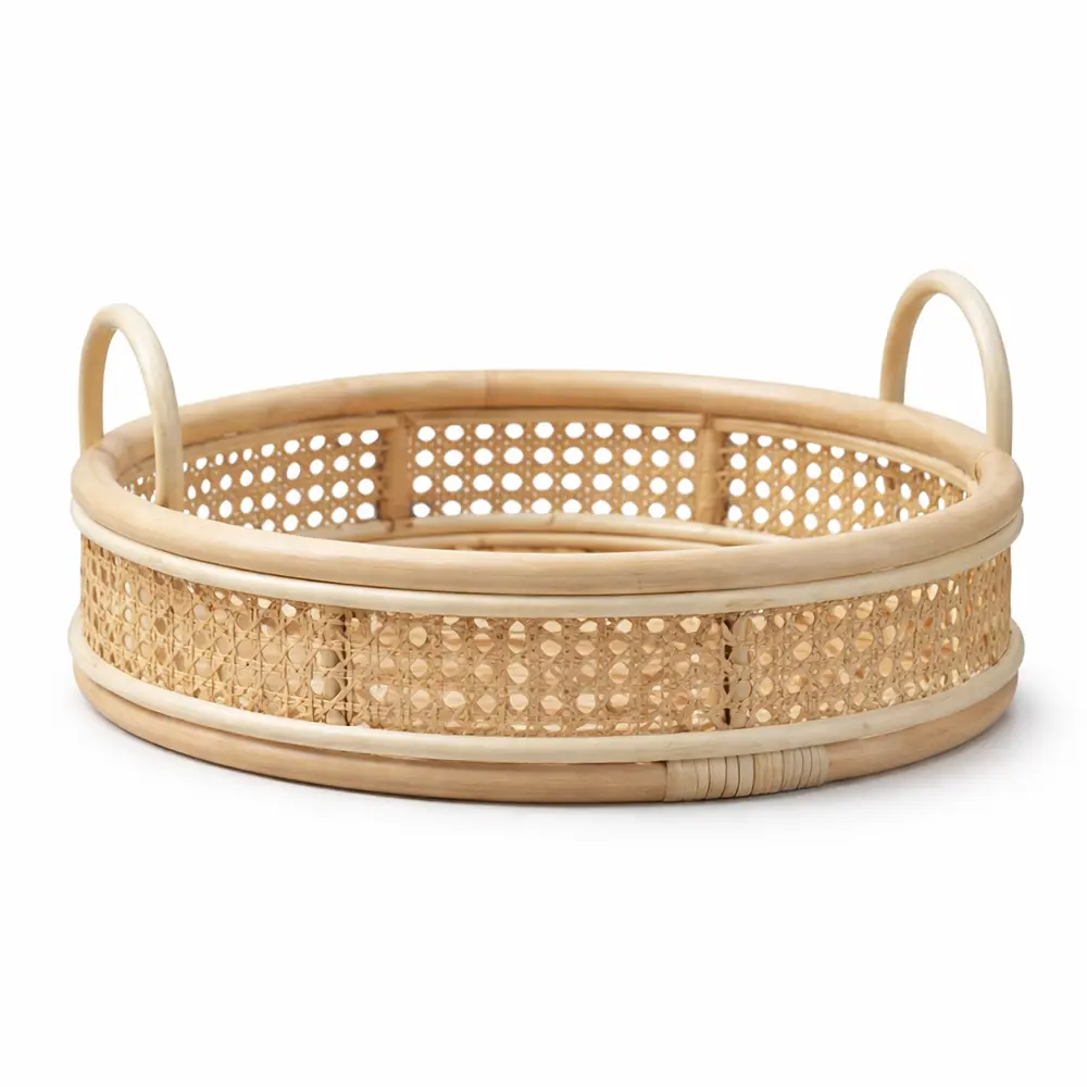 Tablett Rattan Beige