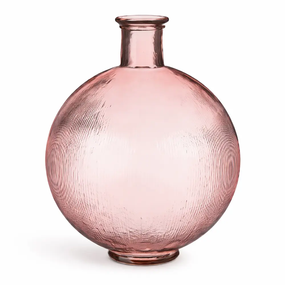 Vase Glas Rund Rosa