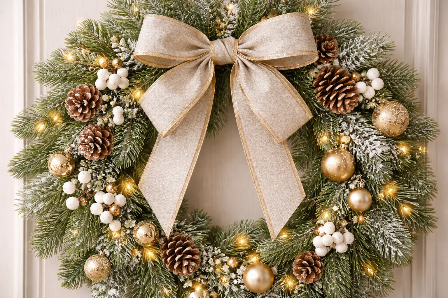 Türkranz Close-up (Schleife + Tanne + Zapfen)