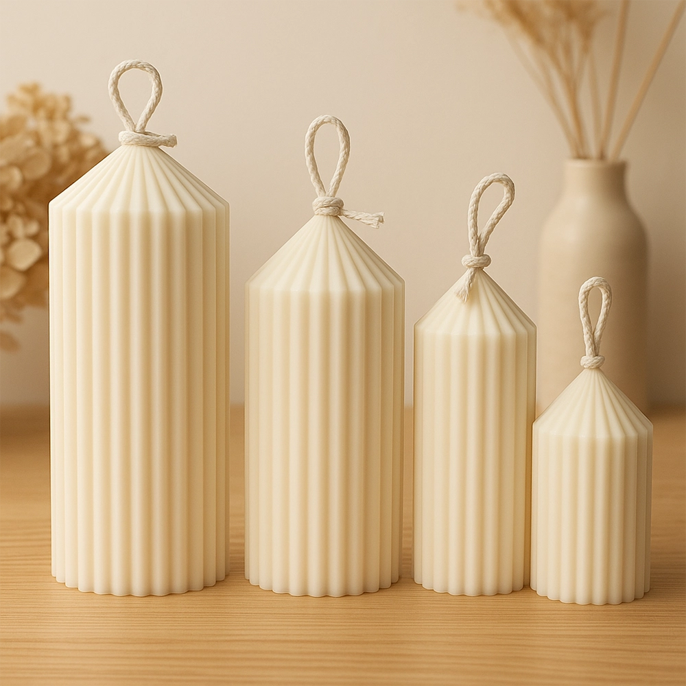 Stumpenkerzen Geriffelt Set featured image