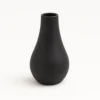 Schwarze Vase Rund in modernem Keramik Design