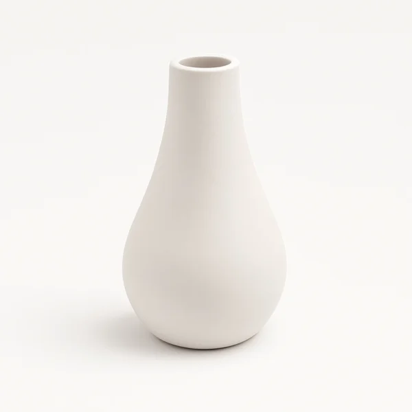 Vase Rund Weiß aus modernem Keramik Design
